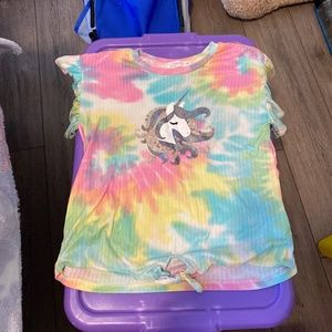 Big girls, tie-dye, short sleeve top